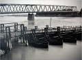 Schiffbrücke und die neue Eisenbahnbrücke Speyer 1938